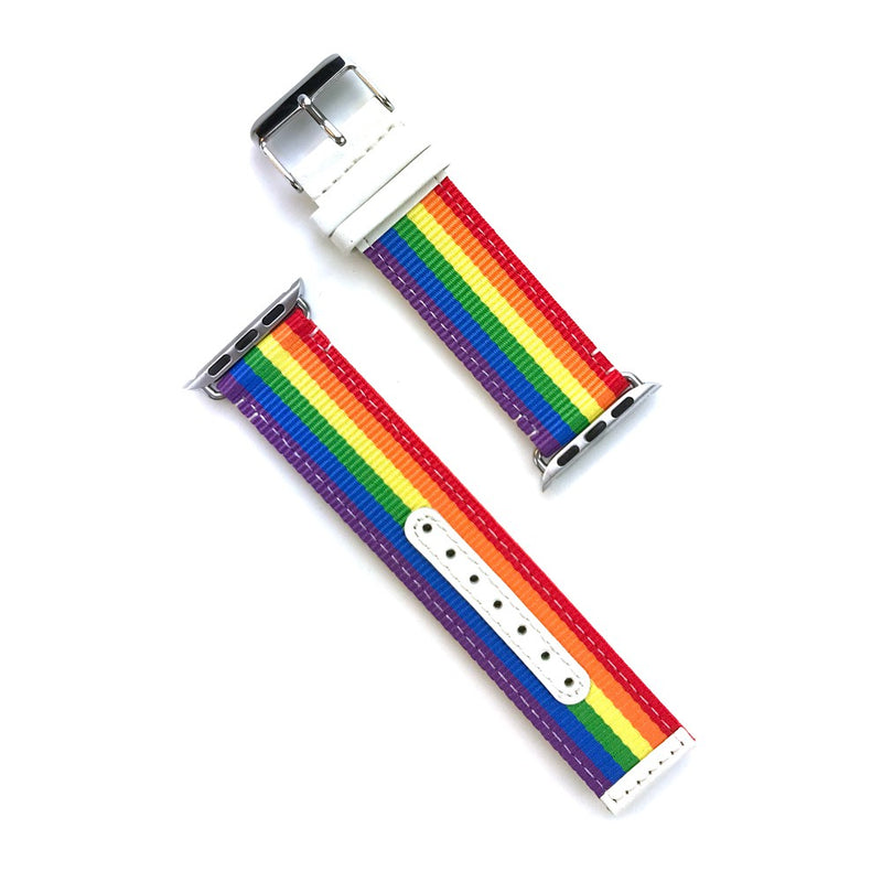 Apple watch szövet óraszíj, 38 mm, Szivárvány