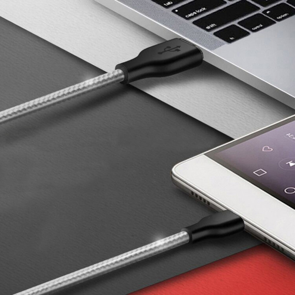Cellect USB-A és USB-C adat és töltőkábel 100 cm, Szürke