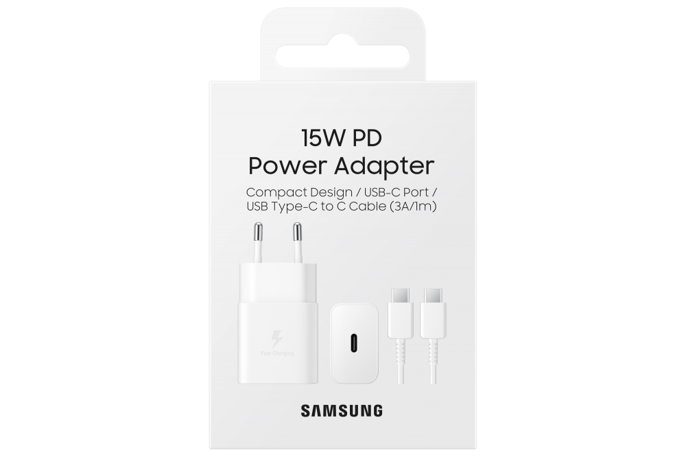 Samsung hálózati adapter kábellel, 15W PD USB-C