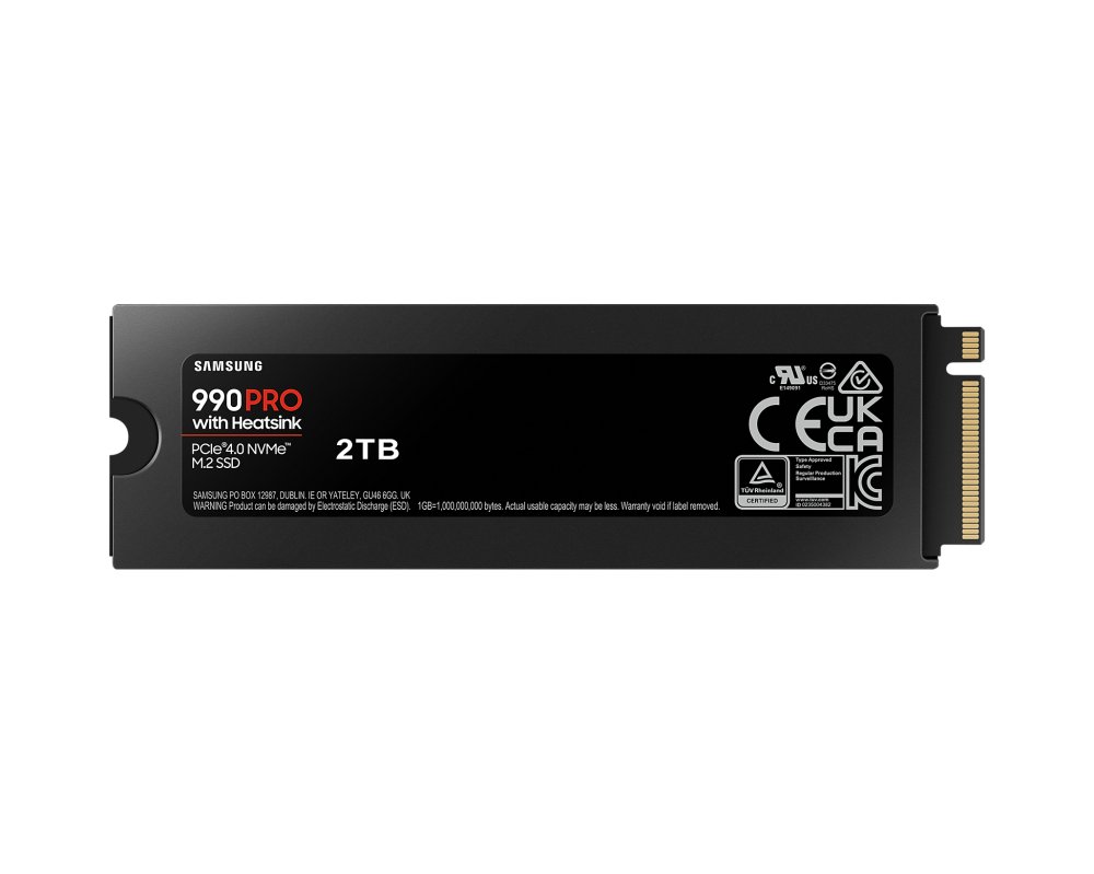 Samsung 990 PRO Heat-Sink, PCIe 4.0, NVMe 2.0, 2TB, 1200 TBW