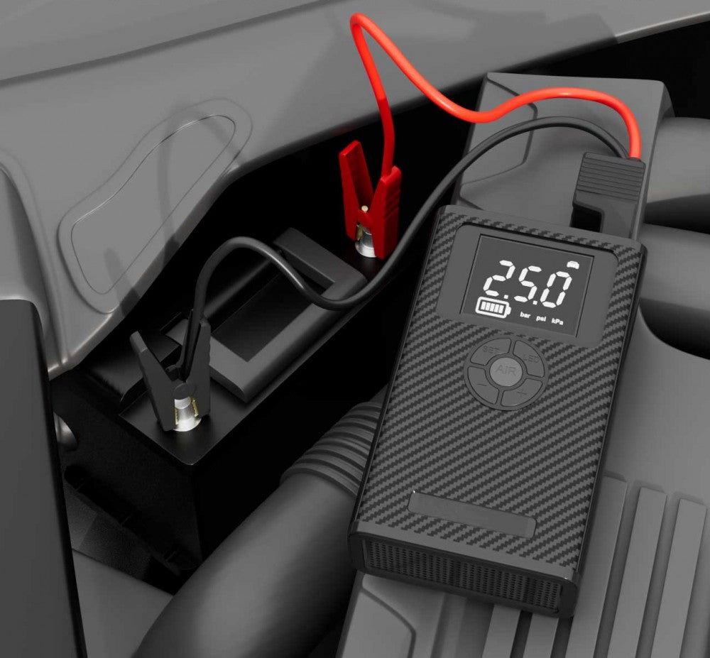 Cellect 5 in 1 hordozható indításrásegítő, powerbank és kompresszor, Fekete