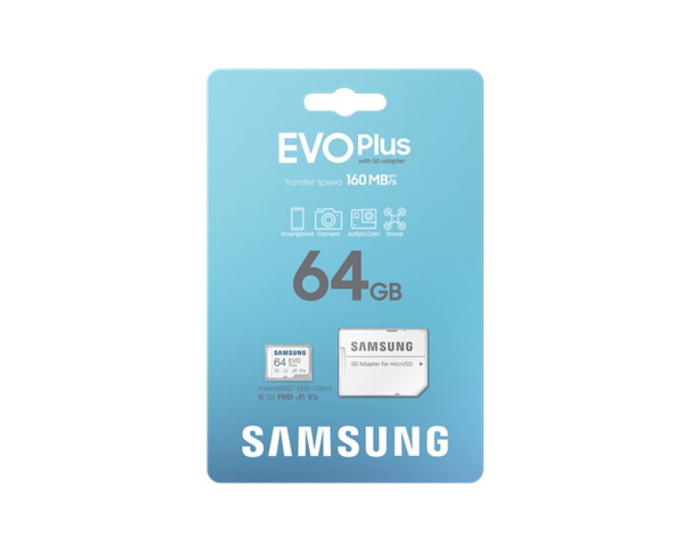 Samsung EVO PLUS (Blue Wave) 160MB/sec 64GB