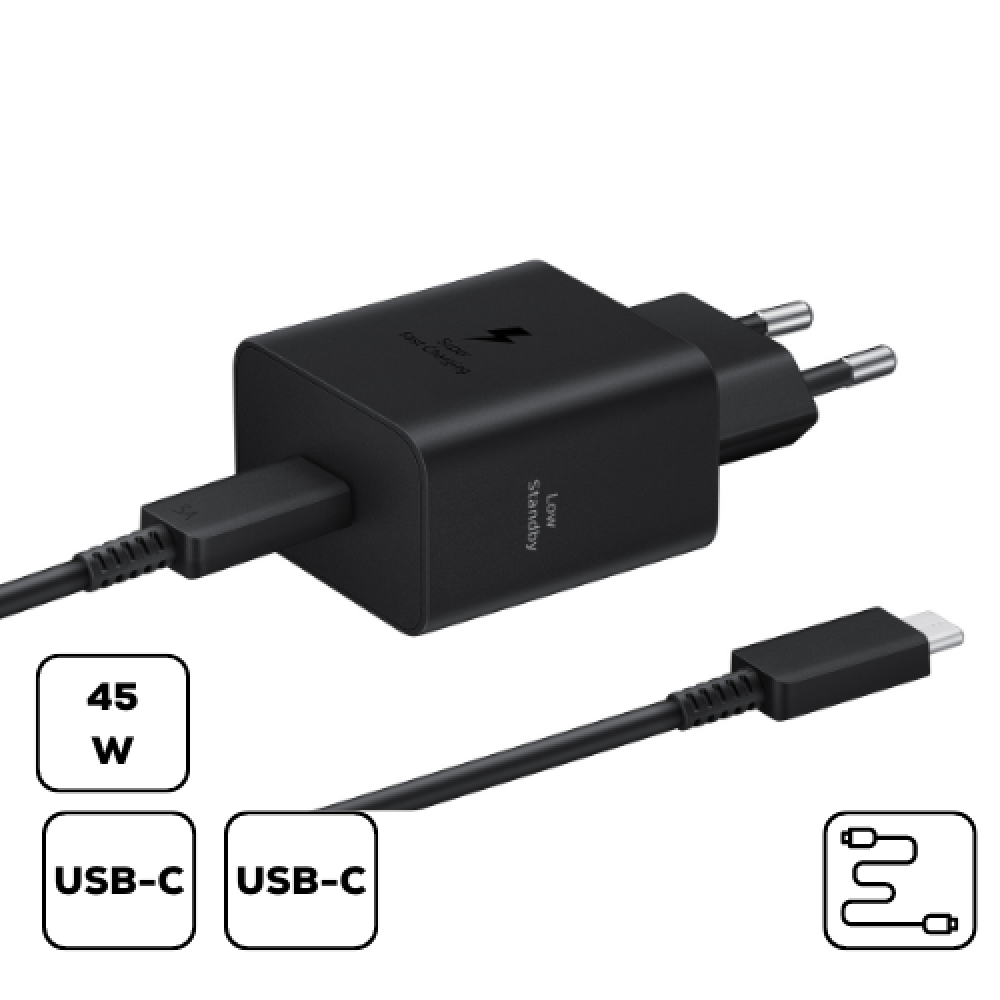 Samsung hálózati adapter kábellel, 45W PD USB-C