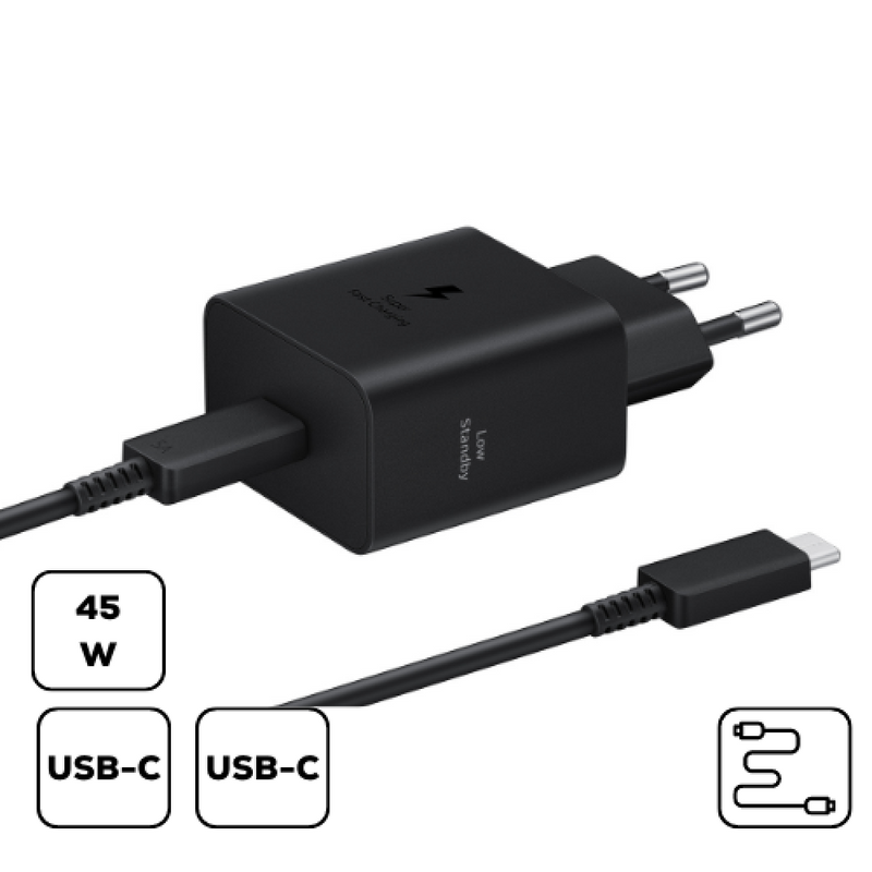 Samsung hálózati adapter kábellel, 45W PD USB-C