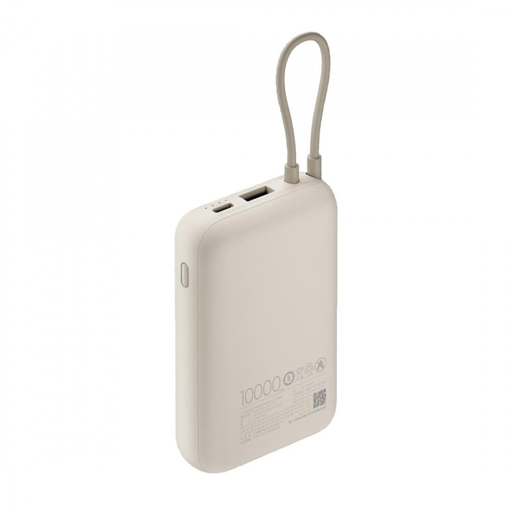 Xiaomi Power Bank 10000mAh beépített usb-c kábel bézs BHR9072