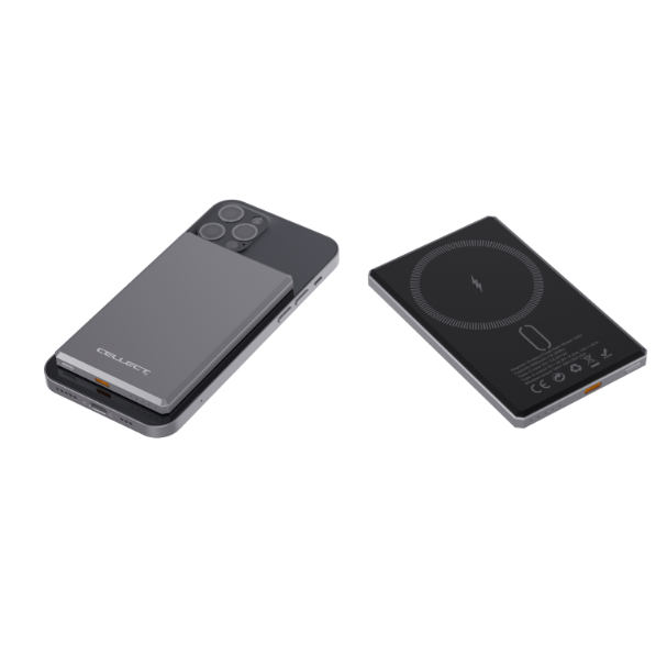 Cellect slim mágneses powerbank, 5000 mAh, Ezüst