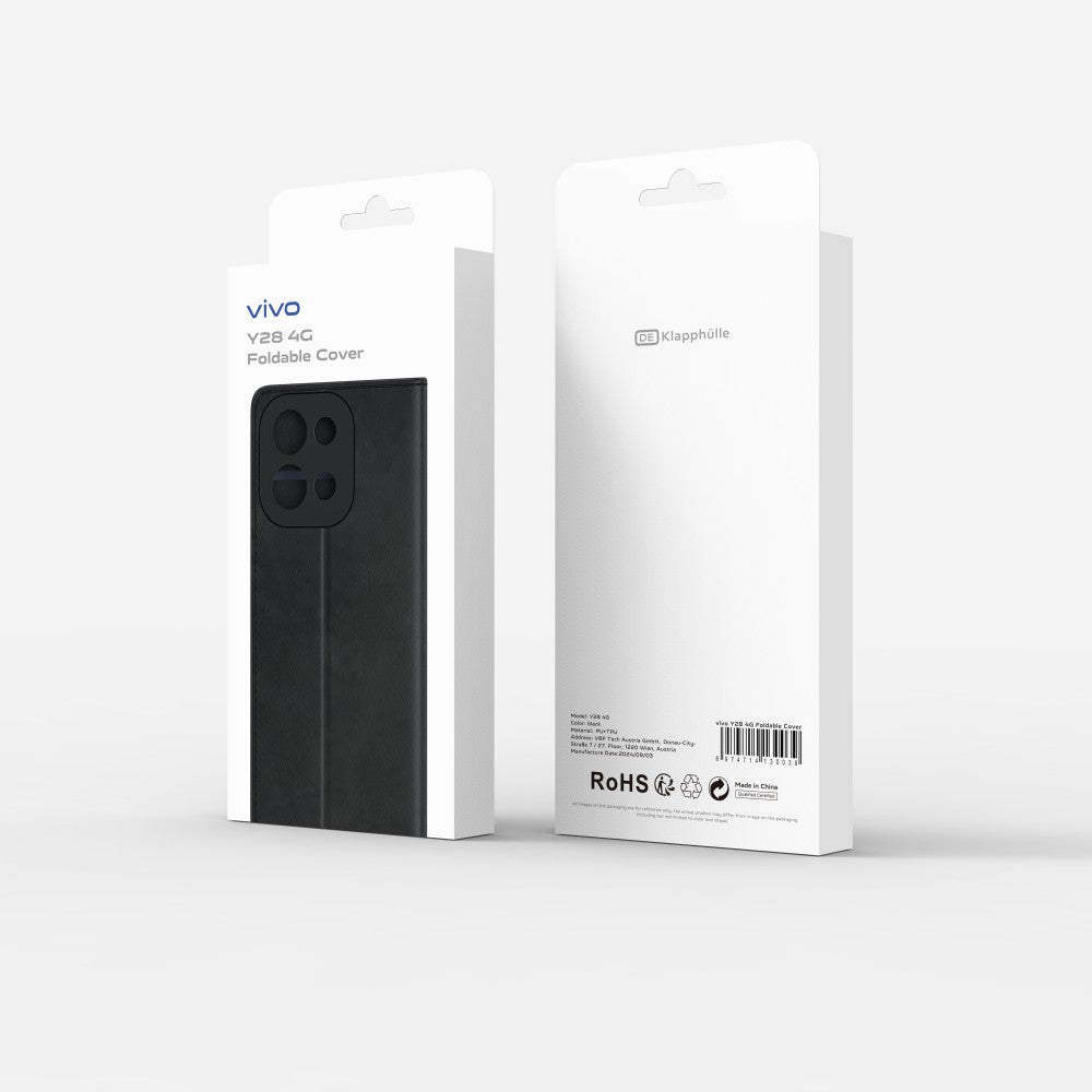 Vivo Y28 4G Foldable Cover fekete tok
