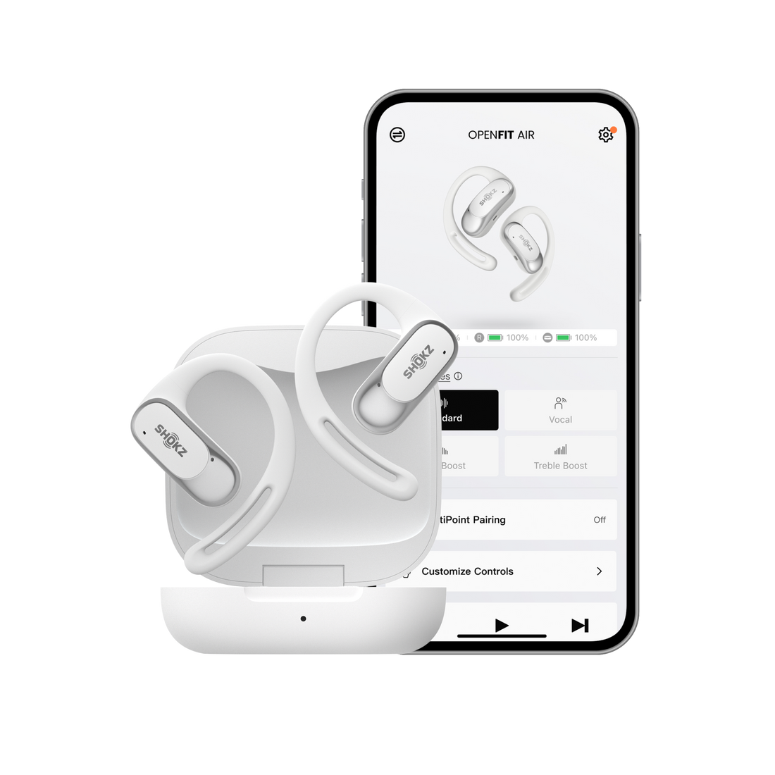 Shokz OpenFit Air Bluetooth headset, fehér