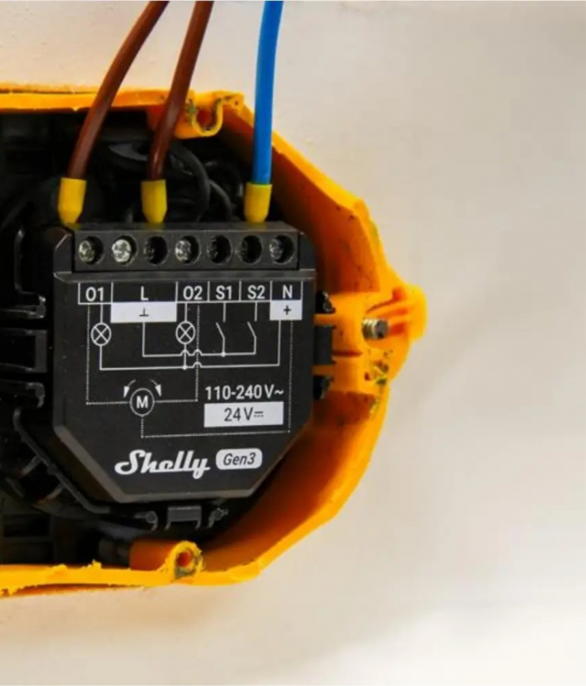 Shelly 2PM Gen3 WiFi + Bluetooth, két áramkörös okosrelé, áramfo