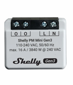 Shelly PM Mini Gen3, WiFi + Bluetooth modul, fogyasztásméréssel