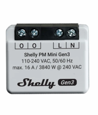 Shelly PM Mini Gen3, WiFi + Bluetooth modul, fogyasztásméréssel