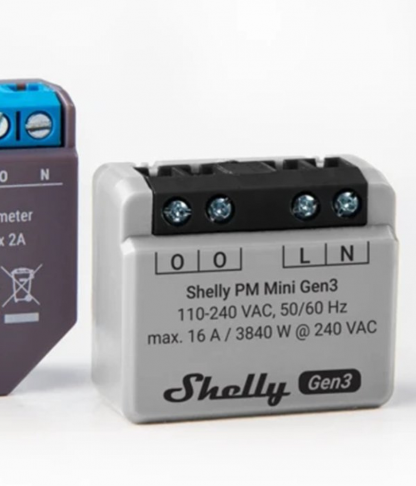 Shelly PM Mini Gen3, WiFi + Bluetooth modul, fogyasztásméréssel