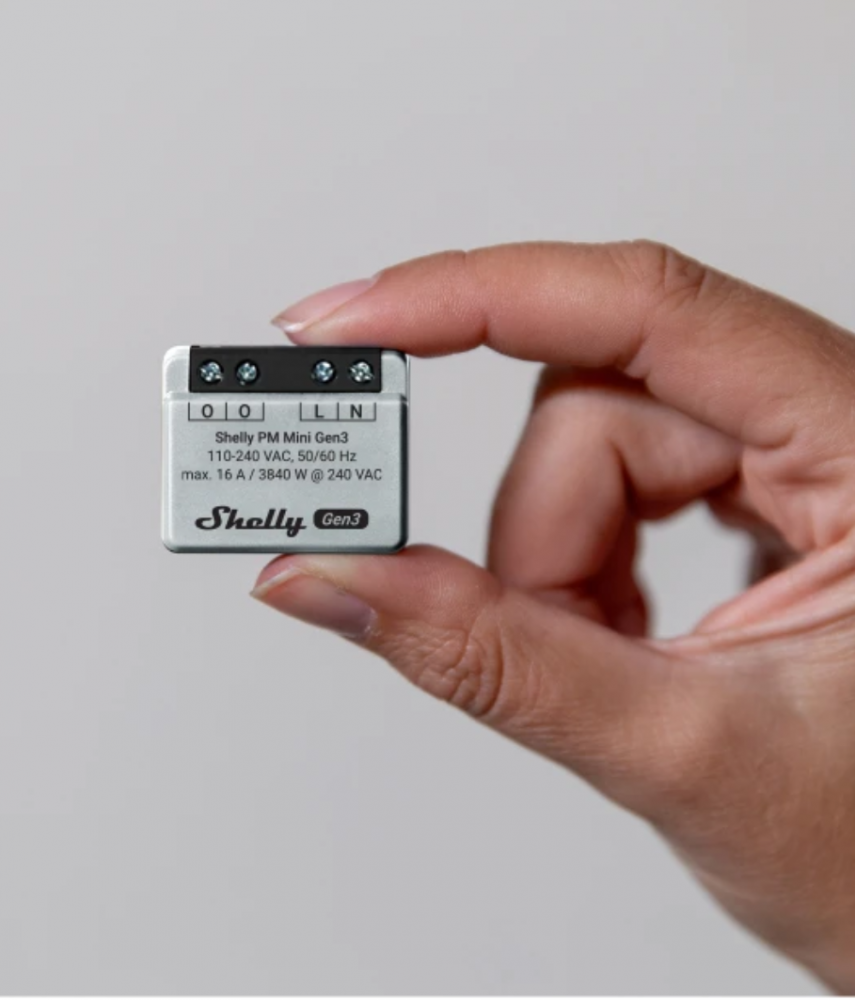 Shelly PM Mini Gen3, WiFi + Bluetooth modul, fogyasztásméréssel