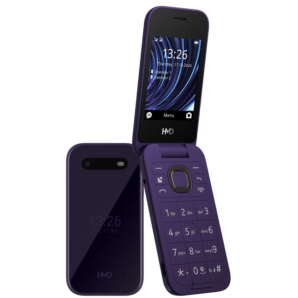 HMD 2660 FLIP 4G DS lila kártyafüggetlen mobiltelefon