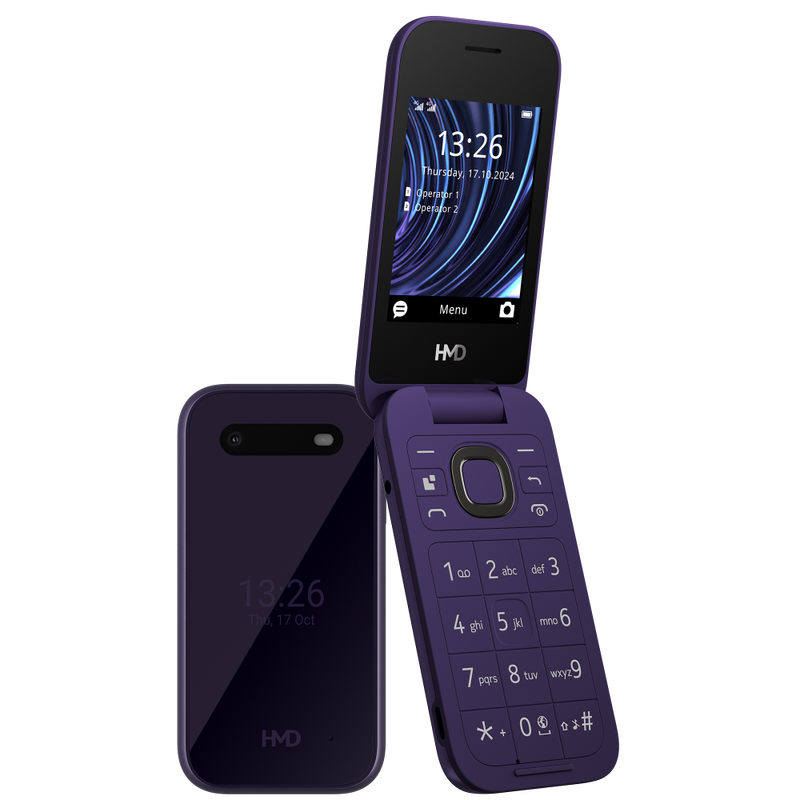 HMD 2660 FLIP 4G DS lila kártyafüggetlen mobiltelefon