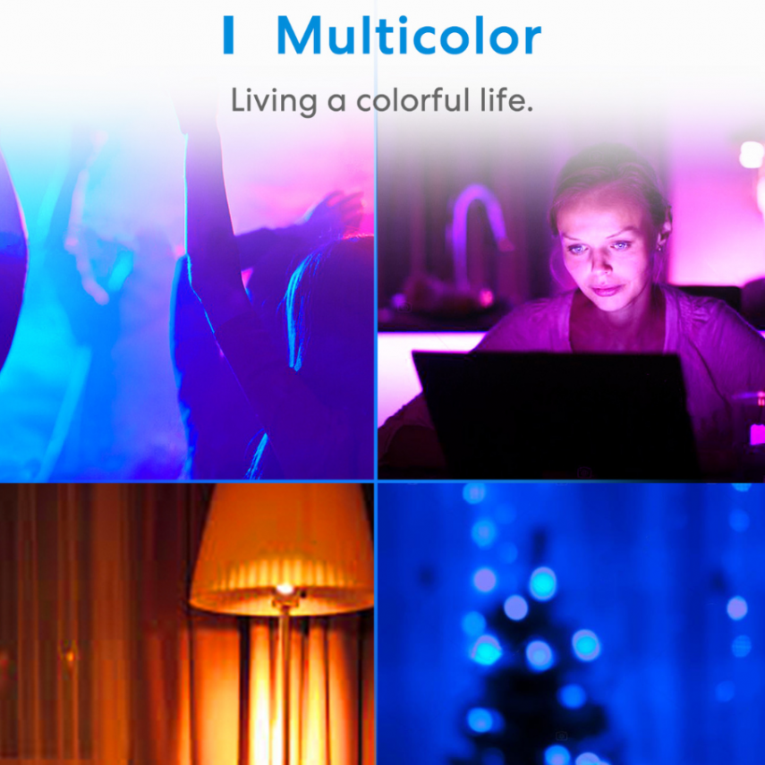 Meross Okos izzó RGB és fehér fénnyel, E27 foglalat