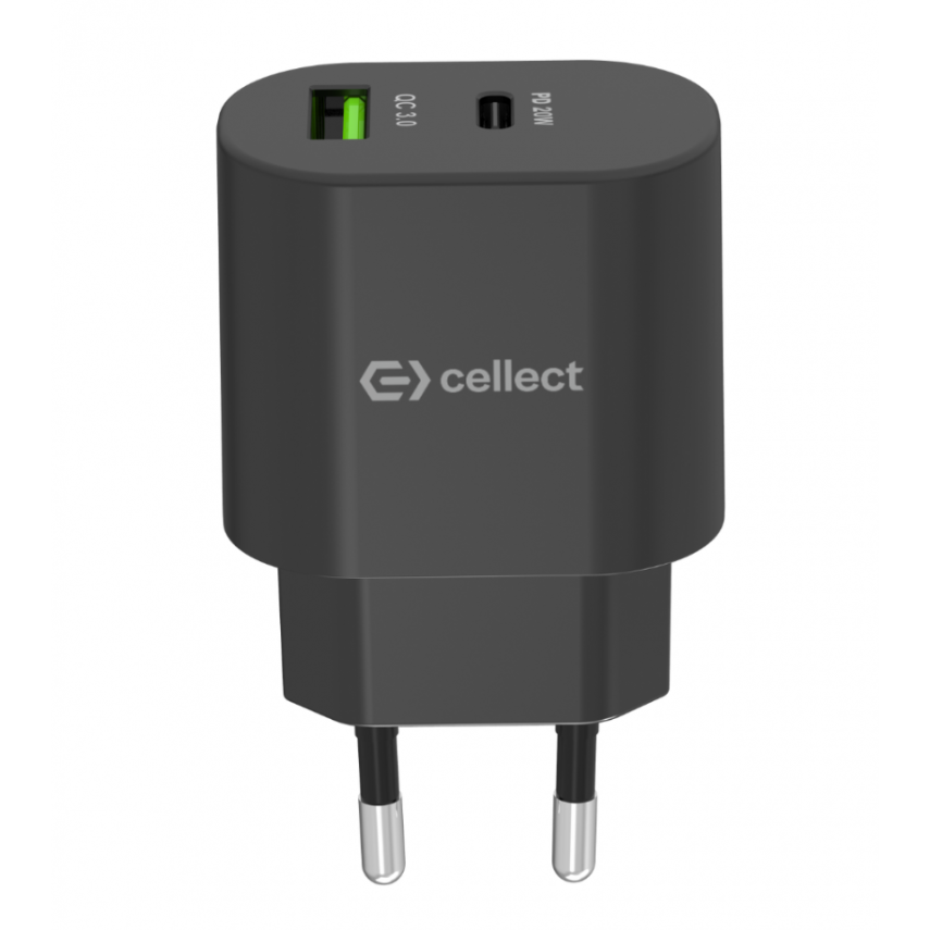 Cellect 20W hálózati gyorstöltő adapter, Fekete