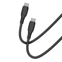 Cellect USB-C és USB-C puha szilikon adat és töltőkábel, 100 cm, Fekete