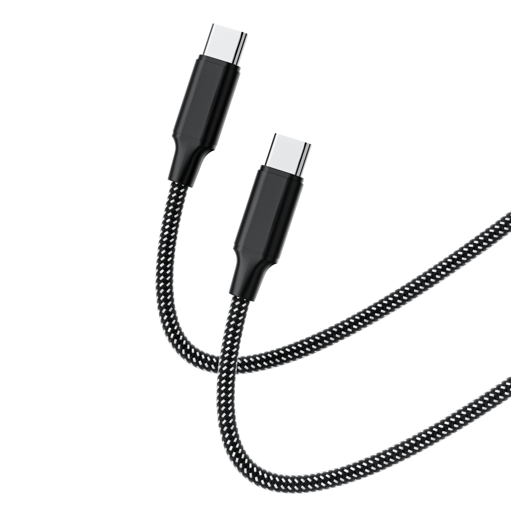 Cellect USB-C és USB-C feltekerhető mágneses adat és töltőkábel, 100 cm, Szürke