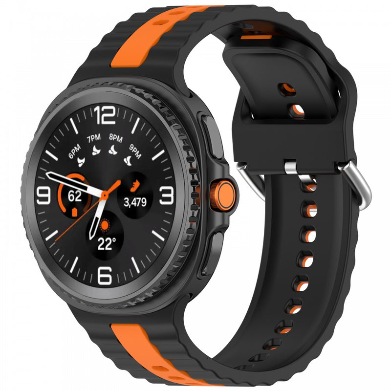Samsung Galaxy Watch 8/Classic óraszíj narancss. csíkokkal