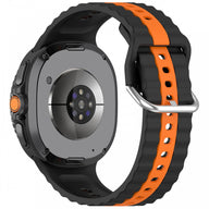 Cellect Samsung Galaxy Watch 8/Classic szilikon óraszíj narancs csíkokkal