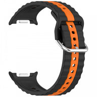 Cellect Samsung Galaxy Watch 8/Classic szilikon óraszíj narancs csíkokkal