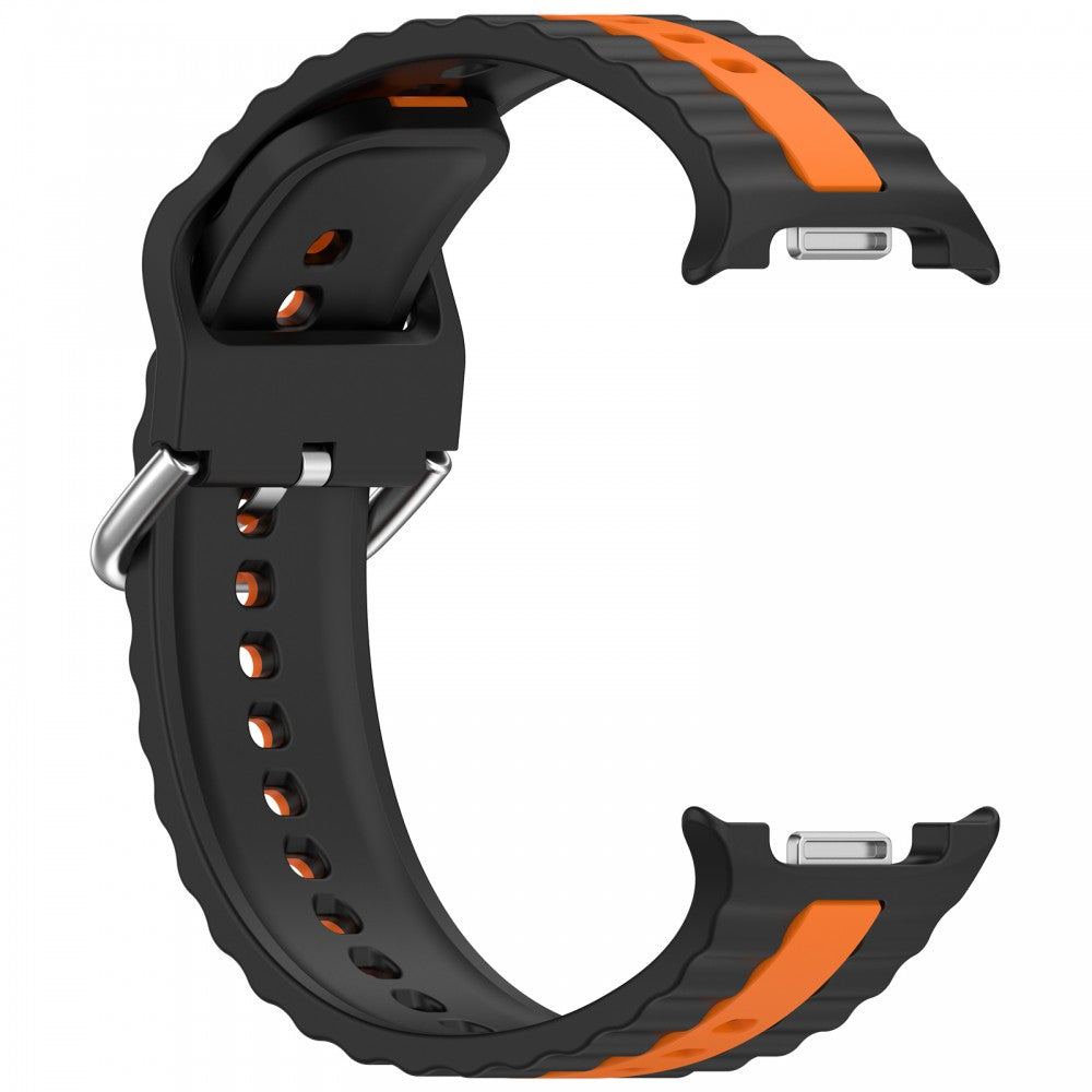 Cellect Samsung Galaxy Watch 8/Classic szilikon óraszíj narancs csíkokkal