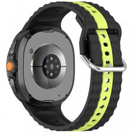 Cellect Samsung Galaxy Watch 8/Classic szilikon óraszíj sárga csíkokkal