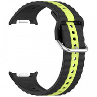 Cellect Samsung Galaxy Watch 8/Classic szilikon óraszíj sárga csíkokkal