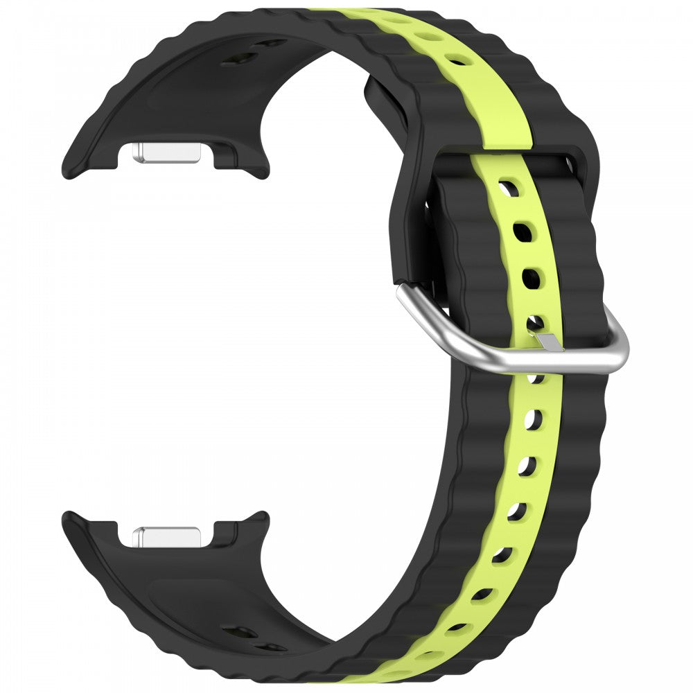 Cellect Samsung Galaxy Watch 8/Classic szilikon óraszíj sárga csíkokkal