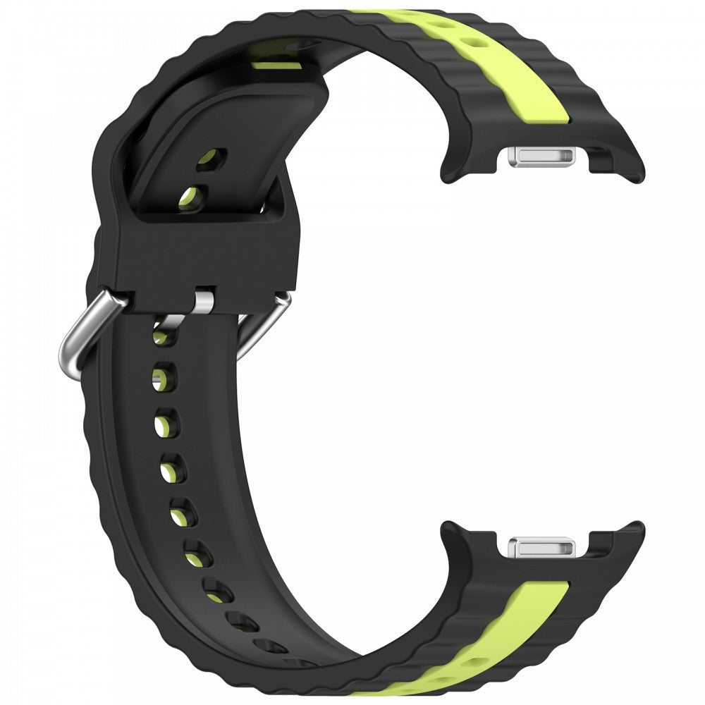 Cellect Samsung Galaxy Watch 8/Classic szilikon óraszíj sárga csíkokkal