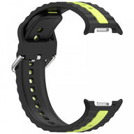 Cellect Samsung Galaxy Watch 8/Classic szilikon óraszíj sárga csíkokkal