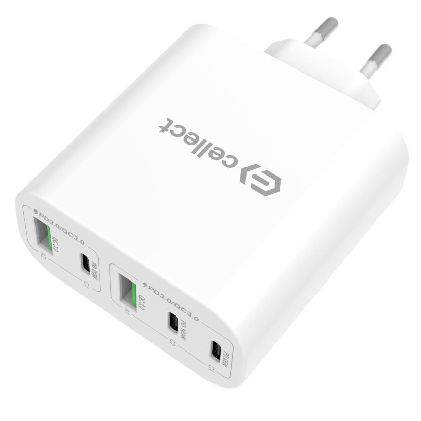 Cellect 120W hálózati gyorstöltő adapter, Fehér
