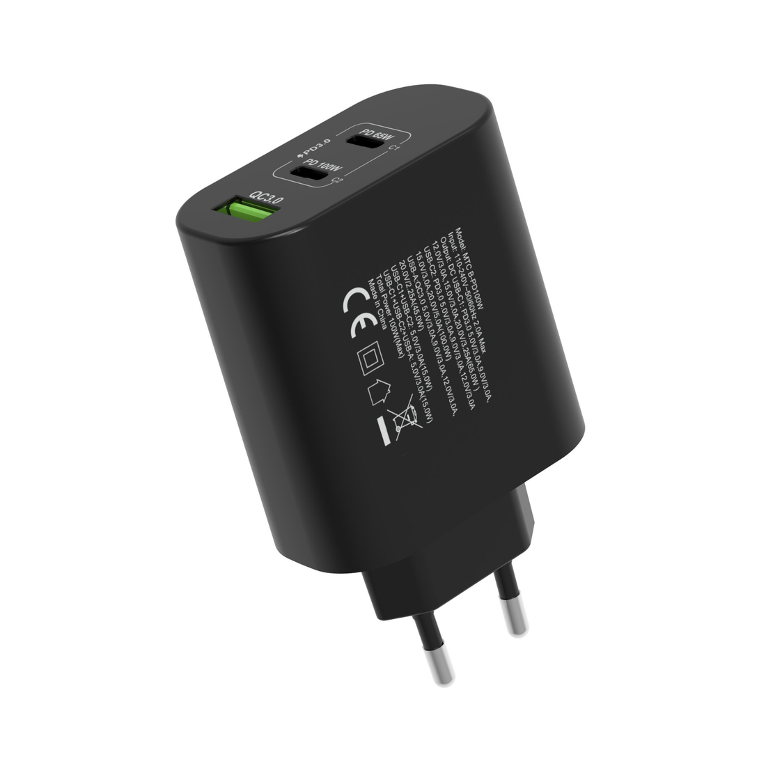 Cellect 100W hálózati gyorstöltő adapter, Fekete