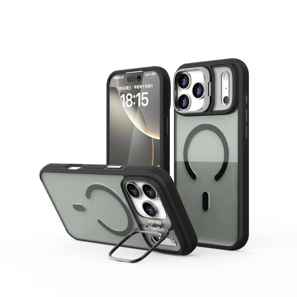 iPhone 17 Pro Max mágneses kamera kitámasztós tok
