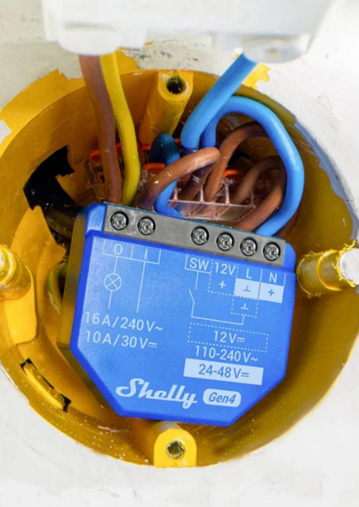 Shelly 1 Gen4 egy áramkörös Wi-Fi + Bluetooth okosrelé