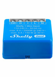 Shelly 1 Mini GEN4 egy áramkörös WiFi, Bt, Zb, Matter okosrelé