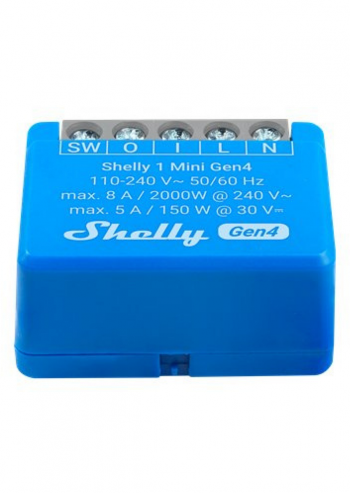 Shelly 1 Mini GEN4 egy áramkörös WiFi, Bt, Zb, Matter okosrelé