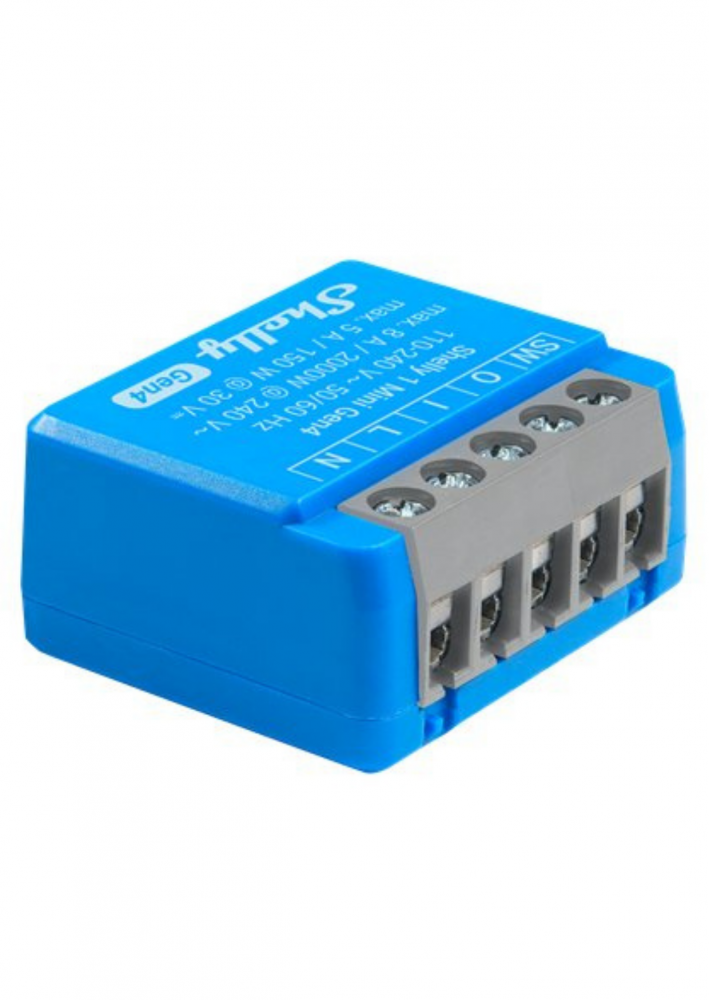 Shelly 1 Mini GEN4 egy áramkörös WiFi, Bt, Zb, Matter okosrelé