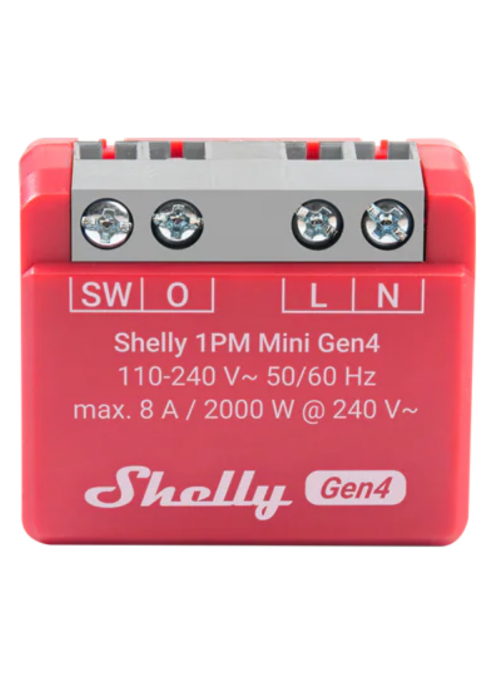 Shelly 1PM Mini Gen4 fogyasztás mérős WiFi, Bt, Zb, Matter relé