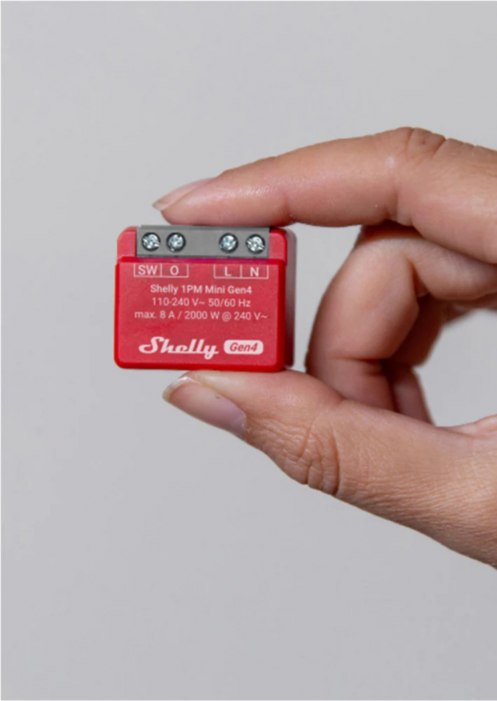 Shelly 1PM Mini Gen4 fogyasztás mérős WiFi, Bt, Zb, Matter relé