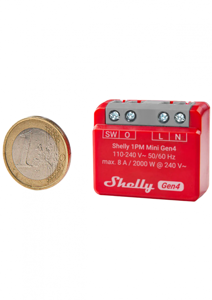 Shelly 1PM Mini Gen4 fogyasztás mérős WiFi, Bt, Zb, Matter relé