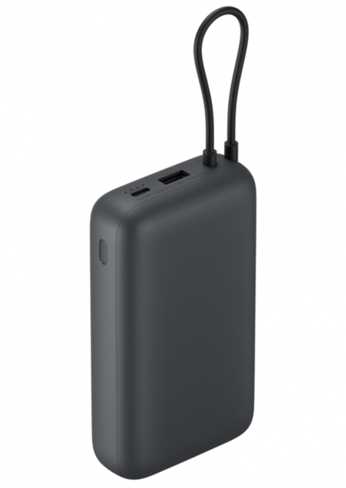 Xiaomi Power Bank 20000mAh beépített usb-c kábel sötét szürke BH