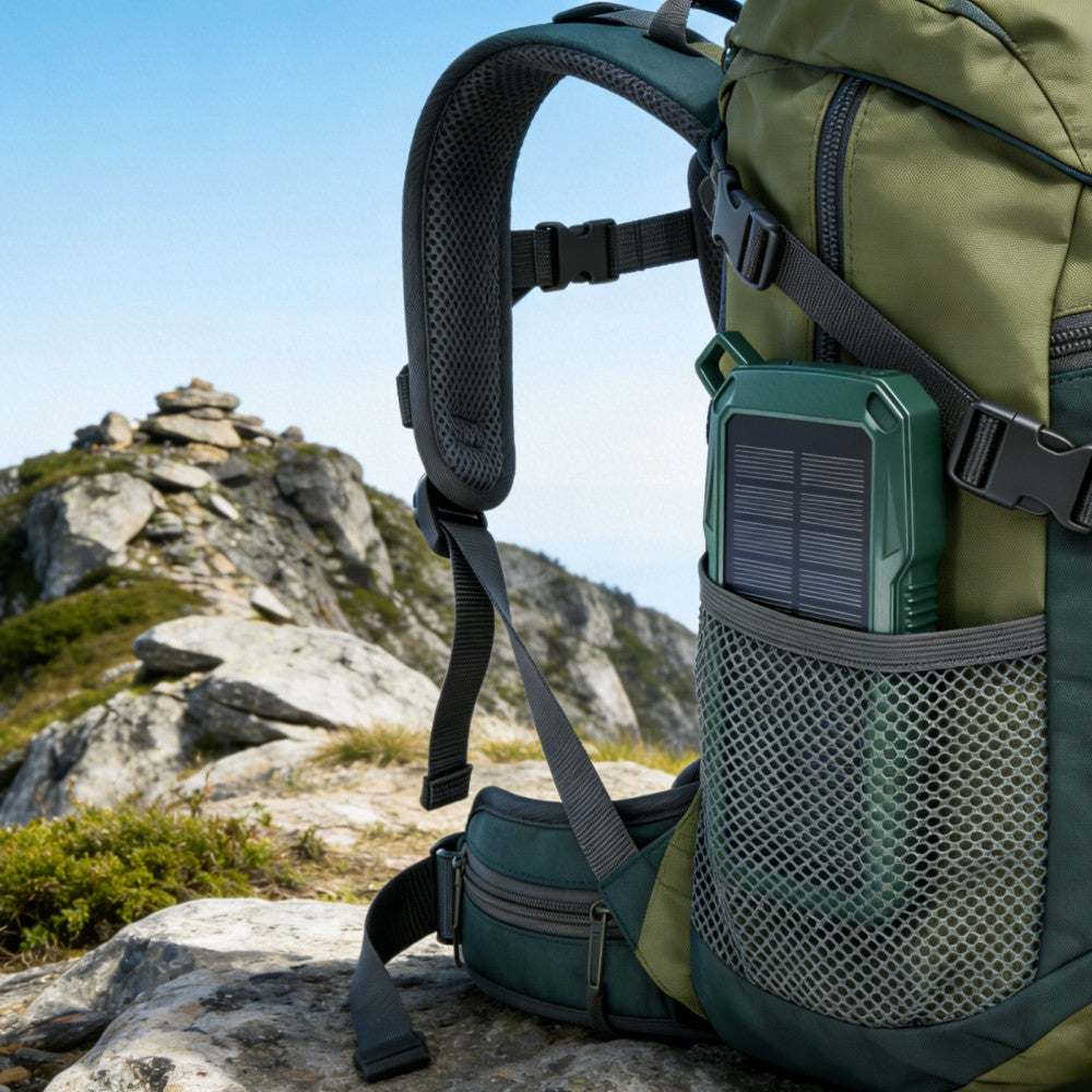 Cellect 10000 mAh solar power bank wireless töltéssel, Terepzöld