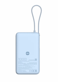 Xiaomi Power Bank 10000mAh beépített usb-c kábel világos kék BHR