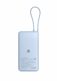 Xiaomi Power Bank 20000mAh beépített usb-c kábel világos kék BHR