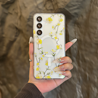 Cellect Samsung Galaxy A37 mágneses virág mintás lézernyomott tok