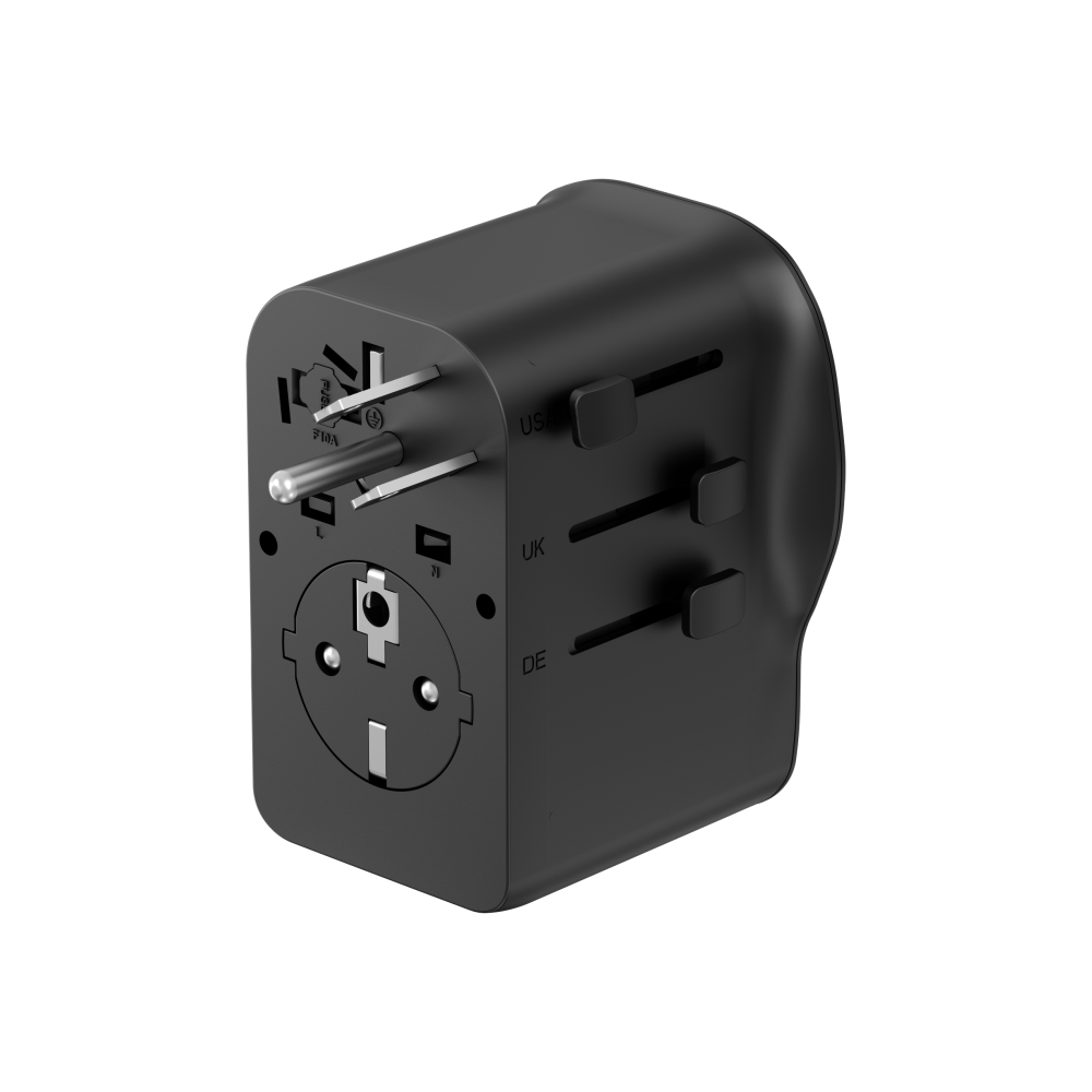 Cellect Utazó adapter 65W, 2 USB-C, 1 USB-A UK/CN/EU standard