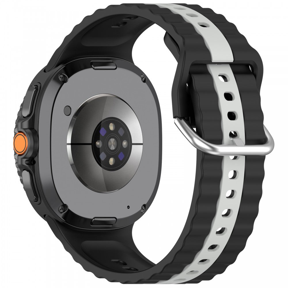 Cellect Samsung Galaxy Watch 8/Classic szilikon óraszíj szürke csíkokkal