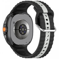 Cellect Samsung Galaxy Watch 8/Classic szilikon óraszíj szürke csíkokkal